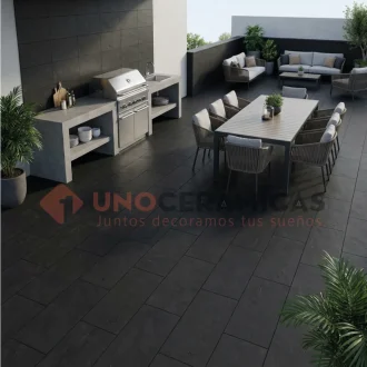 Piso laja negro ideal para pisos o paredes internas y externar con acabado mate para mayor elegancia