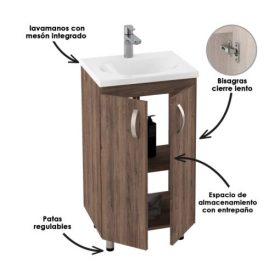 Mueble piso con lavamanos eco para baños con espacios reducido pero con la elegancia y modernidad ideales