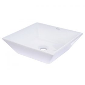 Lavamanos vessel blanco tibet de la marca lecco su generosa profundidad evita salpicaduras de agua es ideal para brindar un espacio moderno y funcional