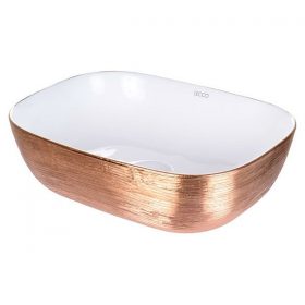 Lavamanos dorado vessel de la marca lecco, ideal para dar un ambiente diferente y elegante a tus espacios
