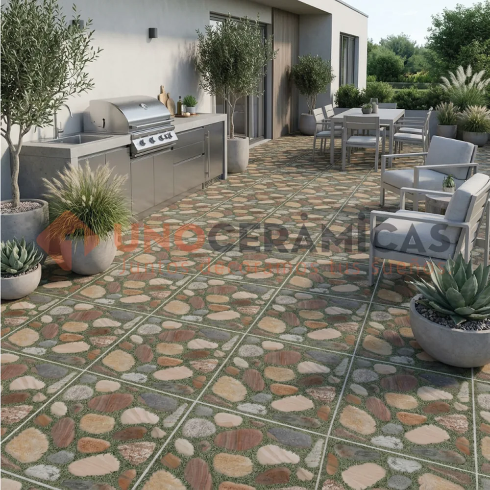 PRADO SUMAPAZ piso tipo pasto Prado Sumapaz 50x50 instalado en terraza moderna