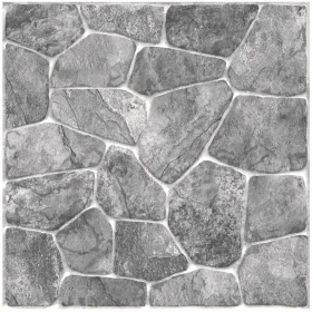 piso rustico economico Palenque Gris 50x50 instalado en patio moderno - unoceramicas SAS