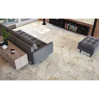 piso tipo marmol Colonatta 60x60 rectificado instalado en sala moderna - unoceramicas SAS