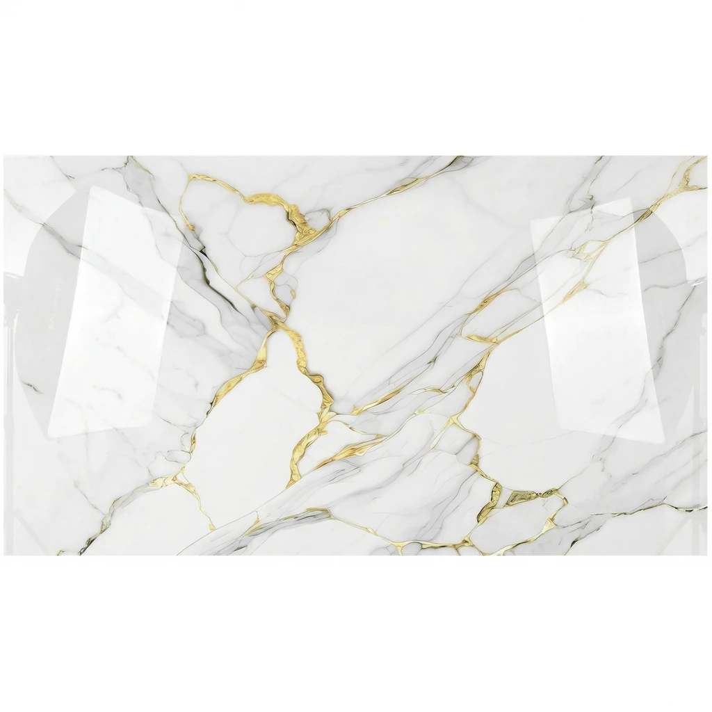 PORCELANATO FUSION SMOKE 60X120 Producto de lujo Porcelanato Fusion Smoke 60x120 con vetas doradas en sala moderna - unoceramicas SAS